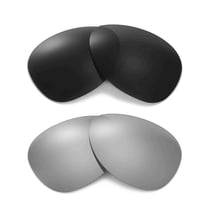 Walleva 2 Paris Polarized Replacement Lenses For Oakley Plaintiff OO4057 Sunglasses-Titanium   Black