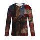thumbnail image 5 of Blusas y camisas de manga larga con cuello redondo para hombre, blusas casuales de manga larga con cuello redondo, blusas estampadas, blusas de poliéster para hombre, 5 of 5