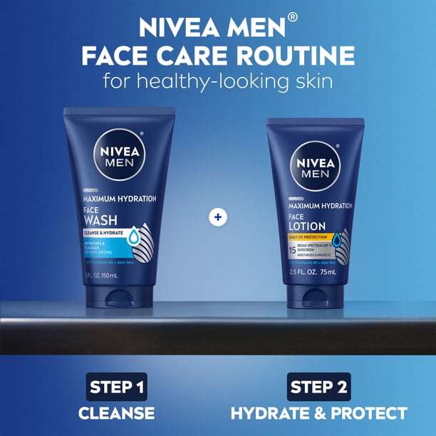 3 pack) NIVEA MEN Maximum Hydration Face Wash with Aloe Vera, 5 fl