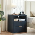 thumbnail image 6 of Farmhouse Side Table Bedroom Set of 2, Nightstand with Charging Station, End Table Side Table for Bedroom,Living Room - Blue, 6 of 9
