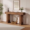 thumbnail image 1 of Ourlova 63 Inches Long Console Table Wooden Entry Table for Entryway Rustic Sofa Tables Behind Couch Foyer Hallway Tables for Living Room Entrance Foyer-Rustic Brown, 1 of 7