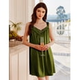 thumbnail image 5 of Ekouaer Women's Satin Silk Nightgown V Neck Sexy Nightdress Tank Sleeveless Sleepshirt Lace Sleep Dress Nightwear, 5 of 6
