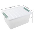 36 Quart Large Plastic Storage Box, Clear Plastic Storage Totes, 4