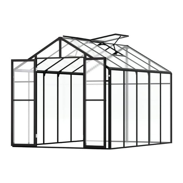 VEVOR Serre en Polycarbonate à Enfiler 8 x 10 Pieds Maison Verte Robuste Jardin Extérieur