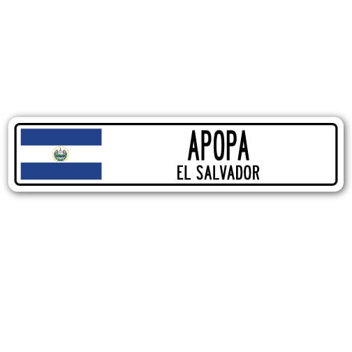 APOPA EL SALVADOR Street Sign Salvadoran flag city country road wall gift