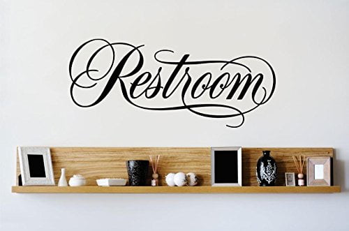 Vinyl Wall Decal Sticker : Restroom Sign IMage Quote Bedroom Bathroom Living Room Picture... by Design With Vinyl