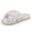 White, variant on Qingpeng Womens Open Toe Twisted Band Plush Slide Slippers Cozy Soft Indoor House Shoes with Scattered Pearl Embellishment for Winter
