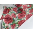 thumbnail image 2 of Rose Print Bed Runner Set, Watercolor Themed Romantic Garden of Blooming Petals and Leaves, Decorative Bedding Scarf & 2 Pillow Shams for Hotels Homes, Queen, Dark Pink Green and Blue, by Ambesonne, 2 of 3