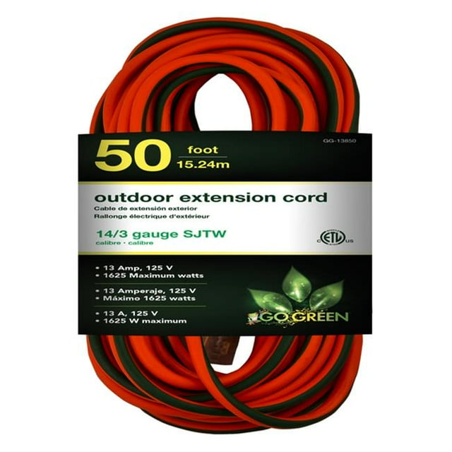 GoGreen Power GG-13850 Rallonge Robuste & Extrémité Lumineuse & 14-3 50 Pi.