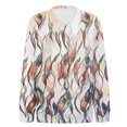 thumbnail image 7 of Women's Fashion Retro Floral Print Long-Sleeve V-Neck Sweatshirt with Dyed Effect Pattern, Unique Artistic Top for Women's Fashion Statement,Beige,L, 7 of 7