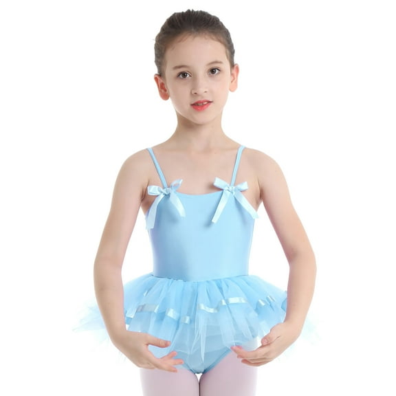 YiZYiF Kids Little Girls Spaghetti Straps Ballet Dance Gym Leotard Tutu Dress,Sizes 3T-8