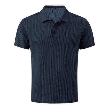 Golf Shirts For Men Shirts Quick Dry Performance Short Sleeve Shirts Pique Jersey Golf Shirt Blue XXL