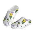 thumbnail image 2 of Rateoe Lavender Flowers Print Women's Men's Cotton Knit Slippers Lightweight Memory Foam Indoor House Shoes with Anti-Skid Sole-46/47, 2 of 7