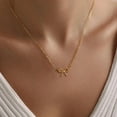 thumbnail image 2 of Turandoss Bow Necklace for Women Girls Dainty 14K-Gold-Plated Necklace Bead Bow Pendant Cute Bow Pendant Choker Necklaces Chain Necklaces Trendy Jewelry Gift for Women, 2 of 8