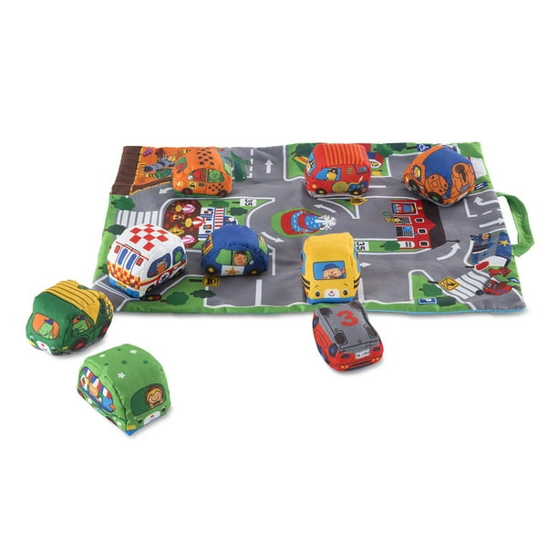 Melissa & Doug TakeAlong Town Play Mat (19.25 x 14.25 inches) With 9