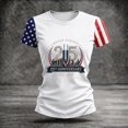 thumbnail image 4 of Domzest 9/11 25th Anniversary Shirt for Women Never Forget Patriotic T-Shirt Short Sleeve Crew Neck USA Flag Graphic Tee White M, 4 of 6
