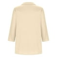 thumbnail image 3 of Blouses pour Femmes, T-shirt Uni Col en V Col Rabattu Manches 3/4, 3 of 4