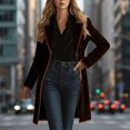 thumbnail image 6 of Women's Long Sleeves 2026 Fashion Velvet Jacket Open Front Button Cardigan Coat Outerwear, 6 of 8