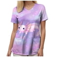 thumbnail image 6 of felwors Print Scrubs for Women Nurse Vet Pediatric with Design Fit Plus Size Scrub Tops 2026 Spring Summer Scrub Shirts (Light Purple, XXXL), 6 of 7