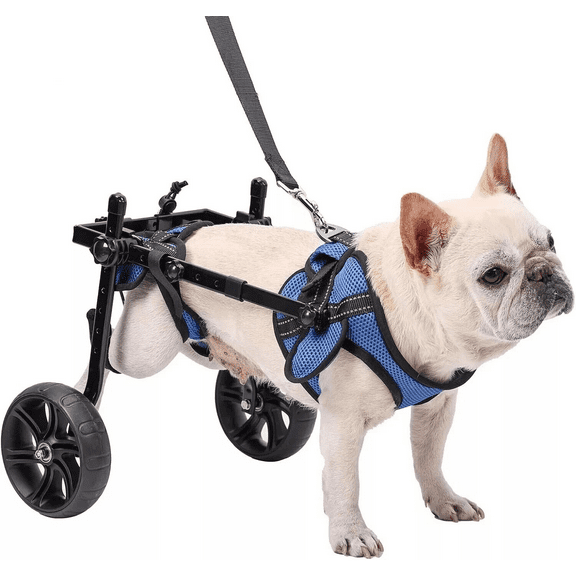 Virbraroo Adjustable Dog Wheelchair For Back Legs With Upgraded All-Terrain Tires & Durable Bearings Reflective Safety Design For Disabled Or Injured Small Dogs