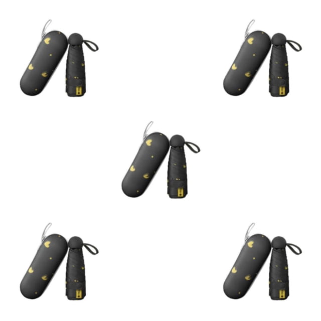 Bearachild Paraguas elegante bloqueo eficiente con forma de cápsula de amor conveniente para llevar protección amor negro 8 Type2 NO2