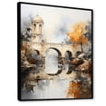 thumbnail image 2 of Designart "Beige Bridge delicate Overpass" Cityscapes Floater Framed Wall Art Living Room, 2 of 7