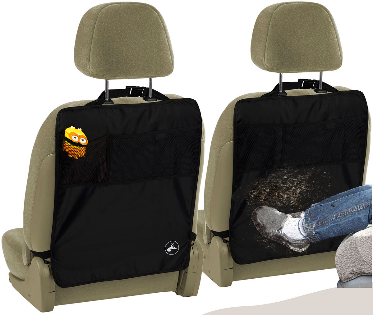 Oxgord Infant Seat Univesal Fit Protective Car Seat Cover for Car Seat, 2 Piece with Storage Pockets, Black - image 3 of 4