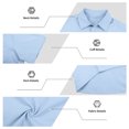 thumbnail image 4 of Yifymode Mens Button Down Shirts Short Sleeve Casual Shirt Summer Beach Wedding Tops with Pocket,Light Blue L, 4 of 5