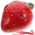thumbnail image 4 of 1 juego de ocarina de cerámica de 6 agujeros con forma de fresa para niños, instrumento de viento para practicar, 4 of 8