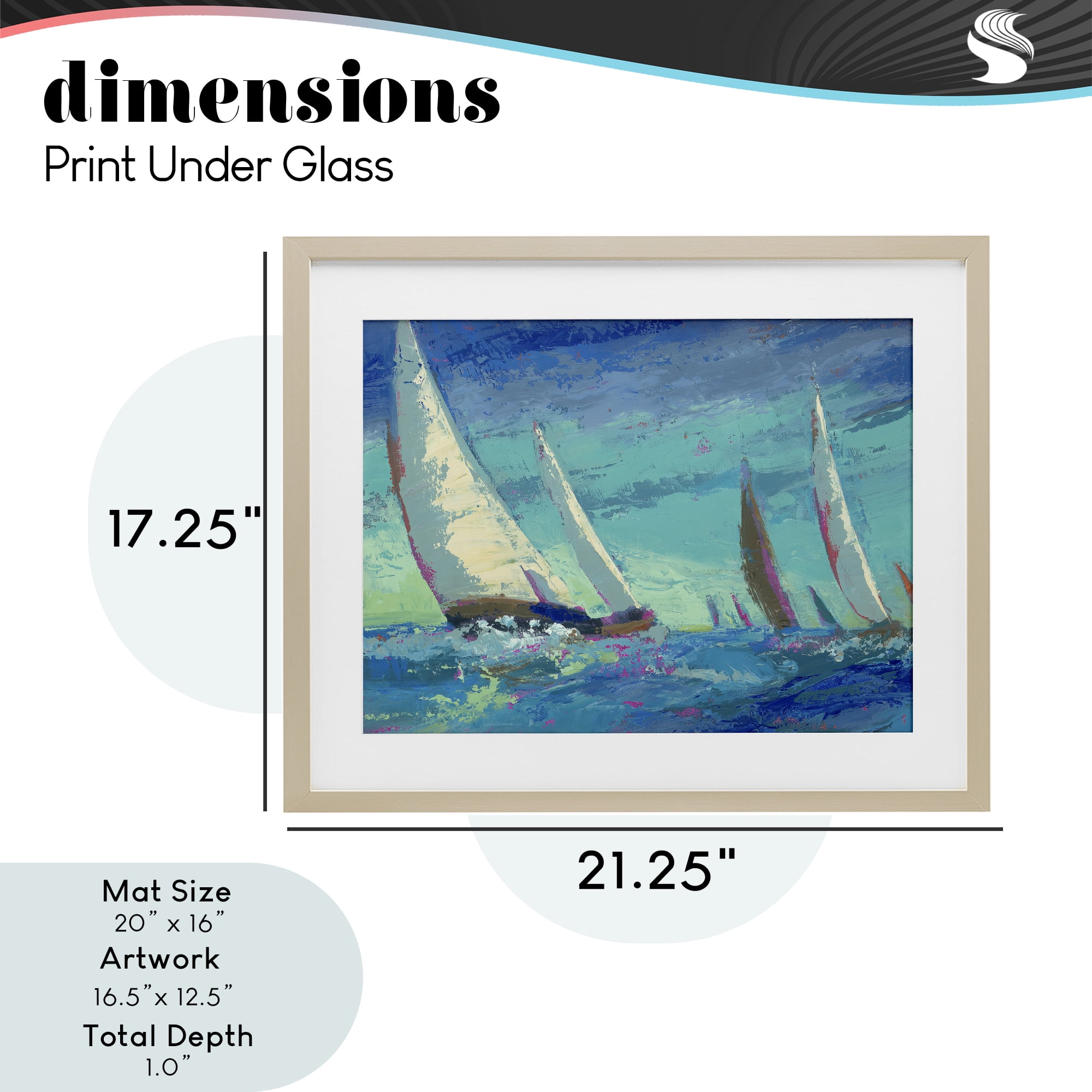 Stupell Industries Abstract Expression Regatta Birch Framed Print Under Glass, design by Beth A. Forst