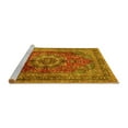 thumbnail image 2 of Ahgly Company Machine Washable Indoor Round Medallion Yellow Traditional Area Rugs, 8' Round, 2 of 4