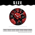 thumbnail image 2 of 10 Inch Wall Clock Battery Operated Silent Clock Decorative for Office, Kitchen, Outdoor, Living Room，Beautiful Red Rose Flowers on Black Background Print, 2 of 4