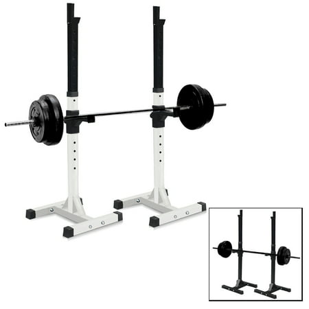 Sportmad Pair of Dumbbell Rack Adjustable Standard Solid Sturdy Steel Squat Stands Barbell Bench Free Press Stands Portable Rack for Home Gym Exercise Fitness Workout , 400lbs Capacity,