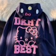 thumbnail image 3 of Sudadera con capucha y cremallera bordada de Hello Kitty Vintage americano, abrigos para parejas de estilo universitario, ropa de calle para mujer, Tops informales holgados y perezosos Y2k, 3 of 5