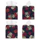 thumbnail image 2 of Balery Roses Skulls Porta Pañuelos de Cuero con Estampado – Funda Moderna Cuadrada para Caja de Pañuelos, Dispensador 5x5x5'', 2 of 7