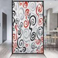 thumbnail image 2 of Grey Orange White Privacy Window Film Frosted with Geometric Ornament Funky Design Stained Glass Film Frosted Privacy Window Film Swirls Pattern 35.4Wx59L-inch, 2 of 7