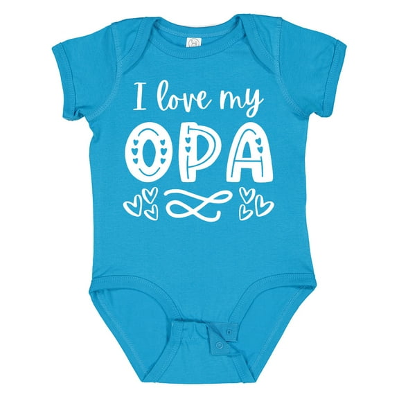 Inktastic I Love My Opa with Hearts Boys or Girls Baby Bodysuit