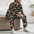 thumbnail image 7 of Naloa Retro Video Game Men’s Pajamas Set - Long Sleeve Button Down Sleep Shirt and Pajama Bottoms Sleepwear Set-Large, 7 of 7