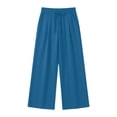 thumbnail image 5 of Women Pleated Wide Leg Sweatpants Sevevn Elastic Drawstring High Waist Soft Loose Trousers With Side Pockets, Assorted Solid Colors For Casual Lounging Streetwear And Daily Outdoor Occasions, 5 of 7