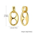 thumbnail image 2 of HIJONES Coffee Bean Stainless Steel Huggie Hoop Earring for Women Minimalist Twisted Piercing Ear Jewelry Gold, 2 of 6