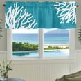 Abstract Art Valances for Windows Coral Blue Background Modern Simple ...