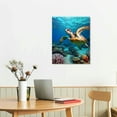 thumbnail image 2 of MLJA Ocean Canvas Wall Art Sea Turtle Wall Pictures Coral Theme Painting Modern Artwork Turquoise Wall Decor Fish Seascape Prints for Bathroom Decor Bedroom Living Room Kids Room to Hang, 2 of 4