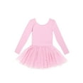 thumbnail image 3 of iiniim Kids Girls Shiny Long Sleeve Ballet Dance Tutu Dress Dancewear Gymnastics Skirted Leotard, 3 of 7