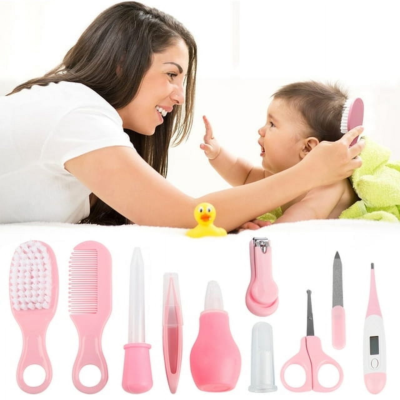10 in 1 Baby Healthcare and Grooming Kit for Girl Boy Care Kit Toddlers Nail Clippers (Pink)