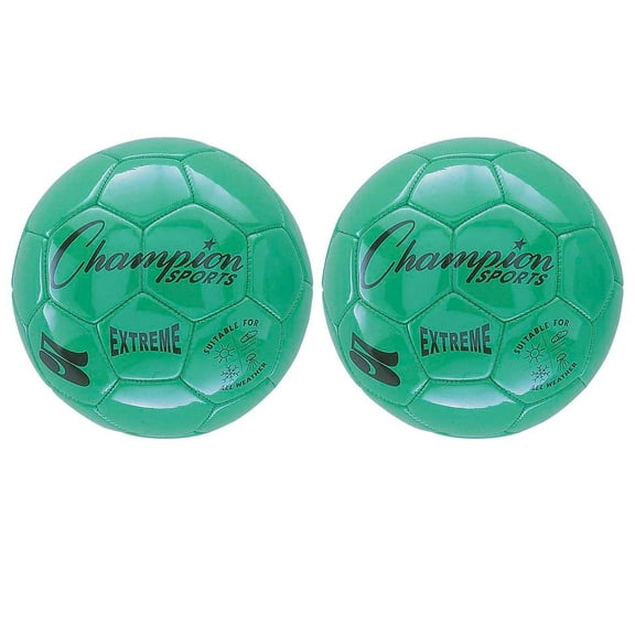 Champion Sports Extreme Soccer Ball Size 5 Green Pack of 2 (CHSEX5GN-2)