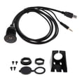 thumbnail image 1 of Almencla New Car Mount Flush Cable 3.5mm USB3.0 AUX Extension 1meter, 1 of 8