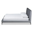 thumbnail image 2 of Bowery Hill Silver Grey Velvet King Size Platform Bed, 2 of 9