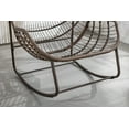 thumbnail image 5 of Ergonomic Papasan Chair, Outdoor Rattan Rocking Chair with Thick Round Cushion and Steel Frame, Egg Recliner Chairs for Front Porch, Living Room, Patio, Garden,  Grey, 5 of 7