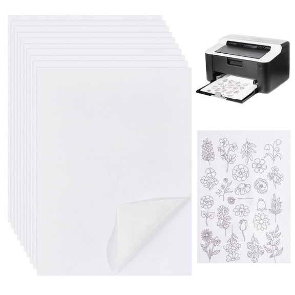 10pcs Blank DIY Embroidery Water Soluble Stabilizer Self Adhesive Nonwoven Fabric Embroidery Backing and Top Cloth Water Soluble Stabilizing Backing