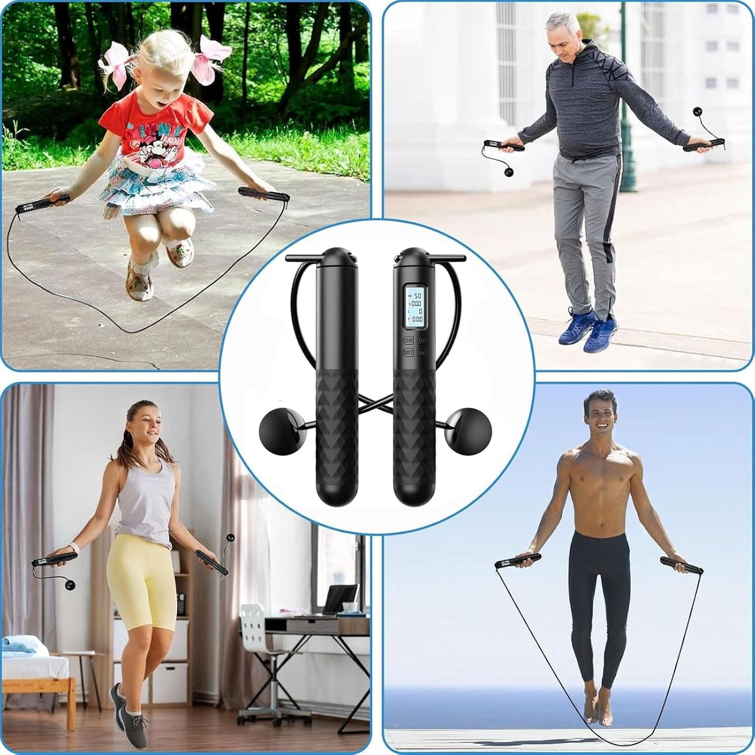 Skipping Rope with Counter (Gravity Ball with/without Rope), Cordless Jump Rope Smart Skipping Rope, Gravity Ball Jump Rope, Gravity Ball Skipping, Weighted Ropeless Jump Rope with Counter